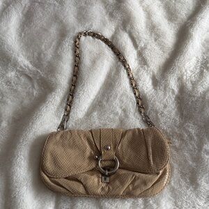 Big Buddha Tan Textured Shoulder Bag with Chain Strap